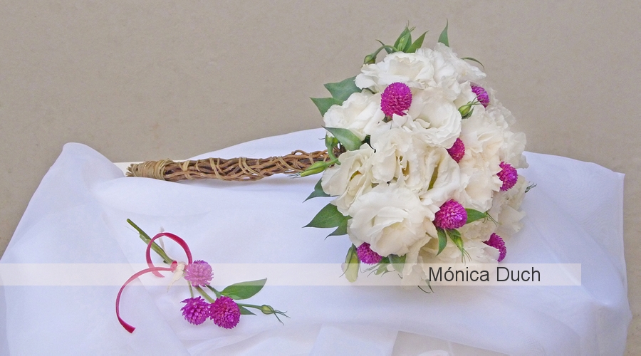 RAMO DE NOVIA de AUTOR - Tonos blanco y fucsia